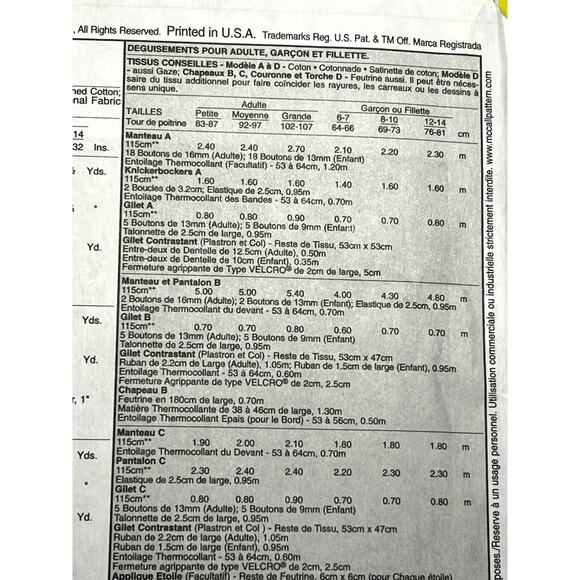 McCalls 6143 costume mens uncle sam statue of liberty lincoln size large 40 42 - Picture 6 of 7